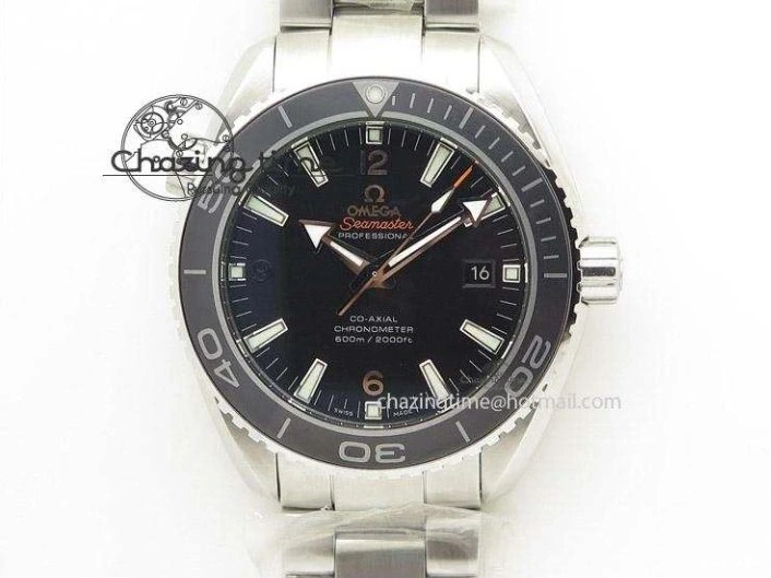 1218 Planet Ocean GMT 43.5mm V6F Goodplanet Orange Marker Blue Dial On SS Bracelet A ModernLook 8215